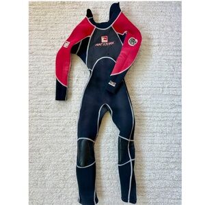 Rip Curl Black and Red Kids Classic 3/2 Full Wetsuit